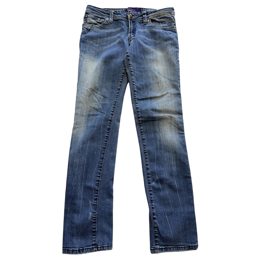 Miley Cyrus Max Azria‎ Straight Jeans Juniors 11 Blue Med Wash Low Rise 30x30